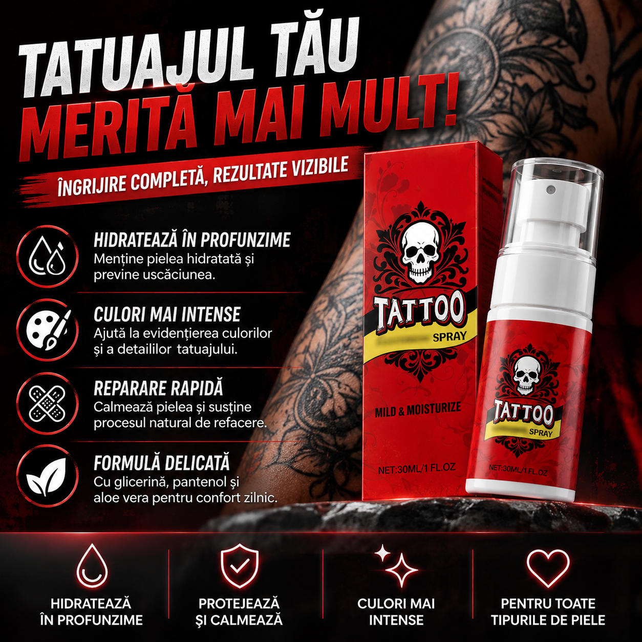 Spray Hidratant Pentru Tatuaje InkCare™