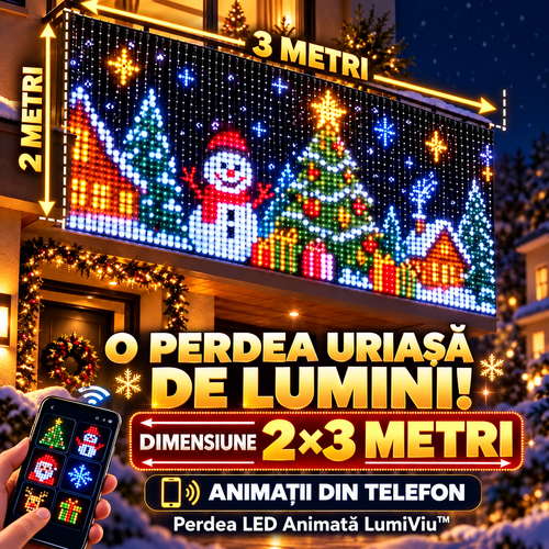 Perdea LED Animată LumiViu™ 2×3 Metri