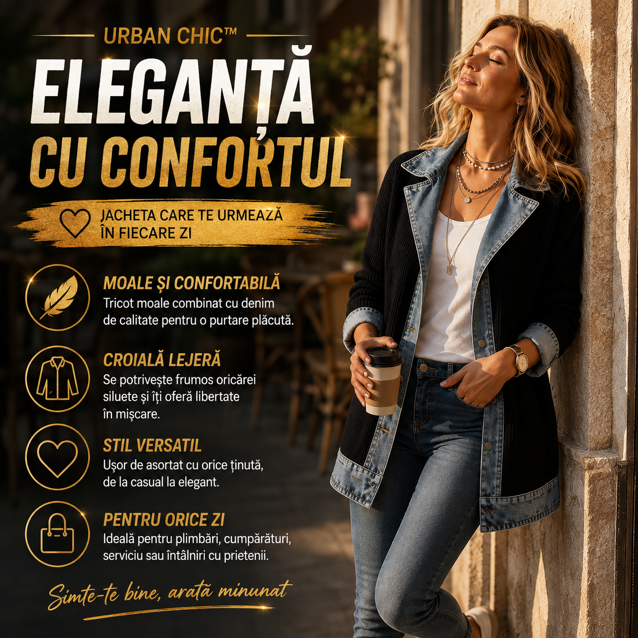 Jachetă Elegantă Denim UrbanChic™
