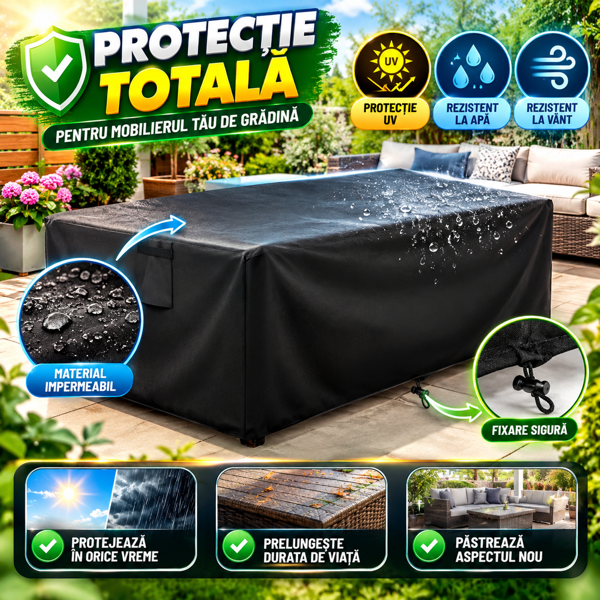 Husă Impermeabilă pentru Mobilier de Grădină ProtectMax™