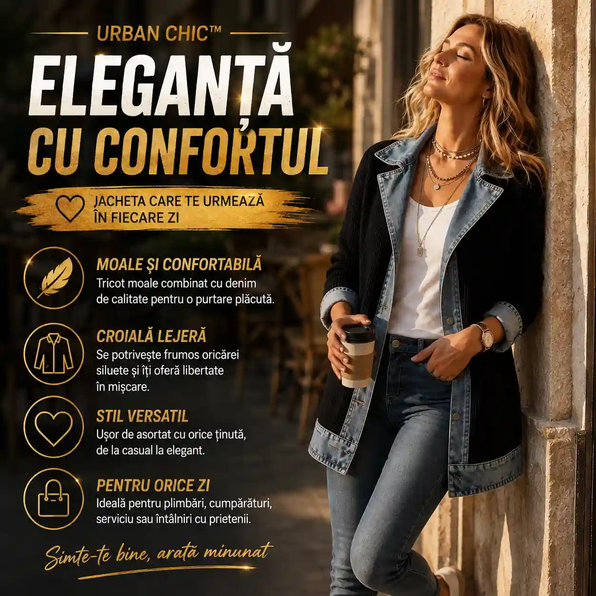 Jachetă Elegantă Denim UrbanChic™